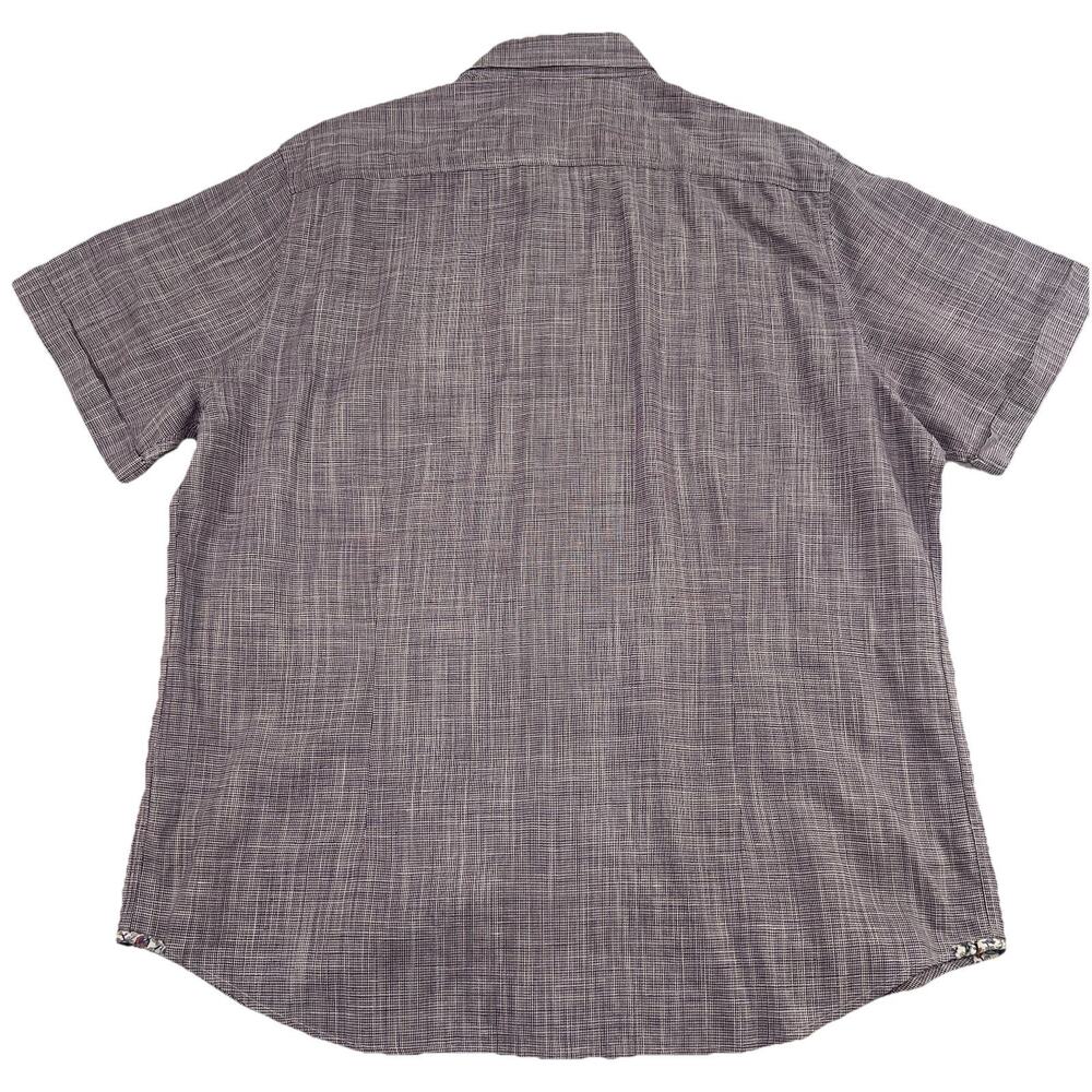 Robert Graham Modern Americana Shirt Size 2XL Purple Tailored Fit Linen Blend - Picture 2 of 14
